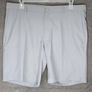 Peter Millar Performance‎ Chino Shorts Men's Sz 38 Light Blue Flat Front Crown